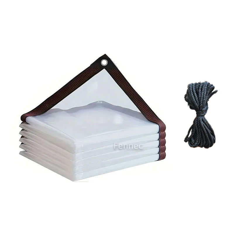 Telo PVC Trasparente Impermeabile con Ganci – Copertura Antivento per Serre