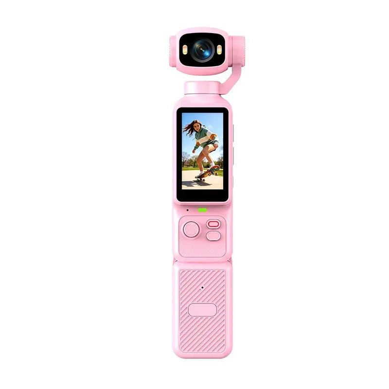 Action Camera 4K tascabile con stabilizzazione a 3 assi e schermo girevole 180°
