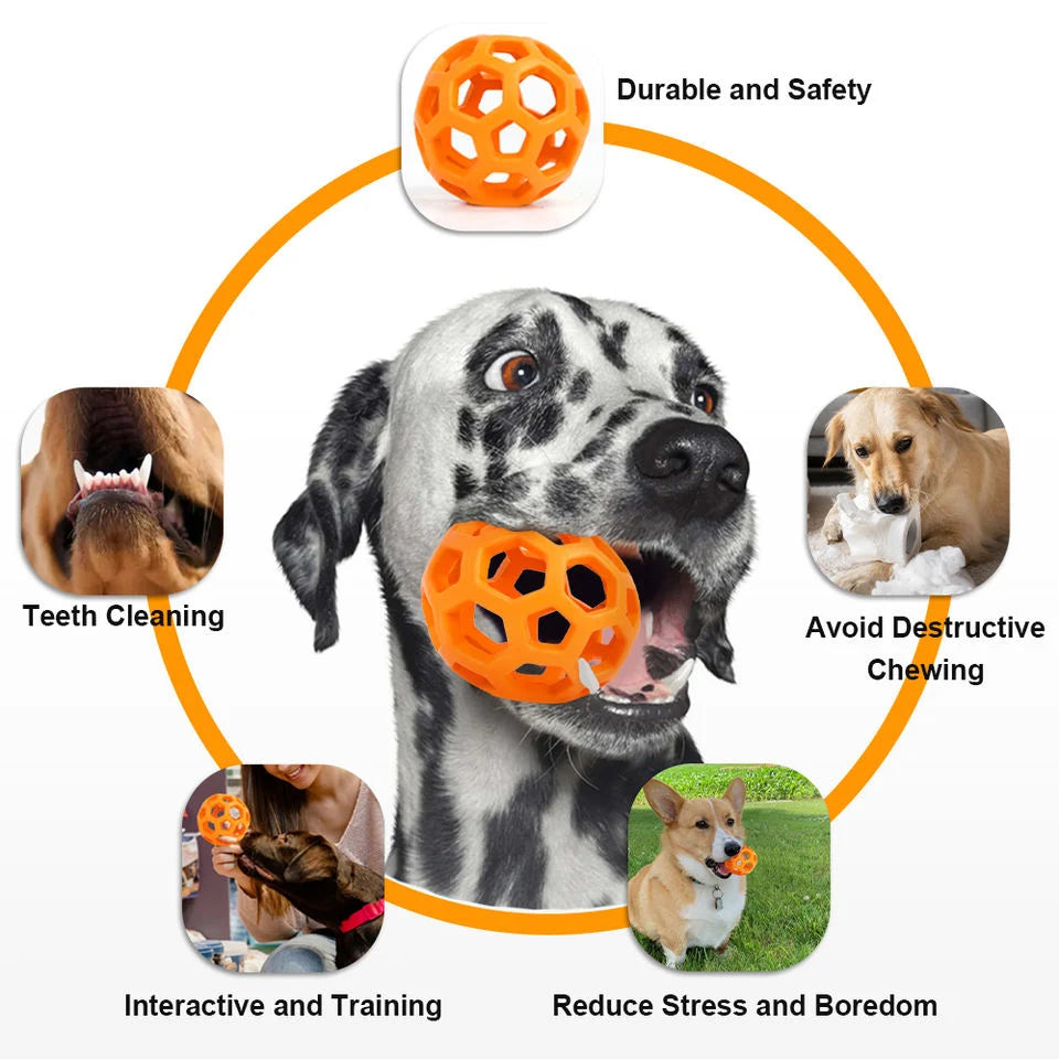 Palla Gomma Naturale Per Cani Con Campanellino - Gioco Interattivo