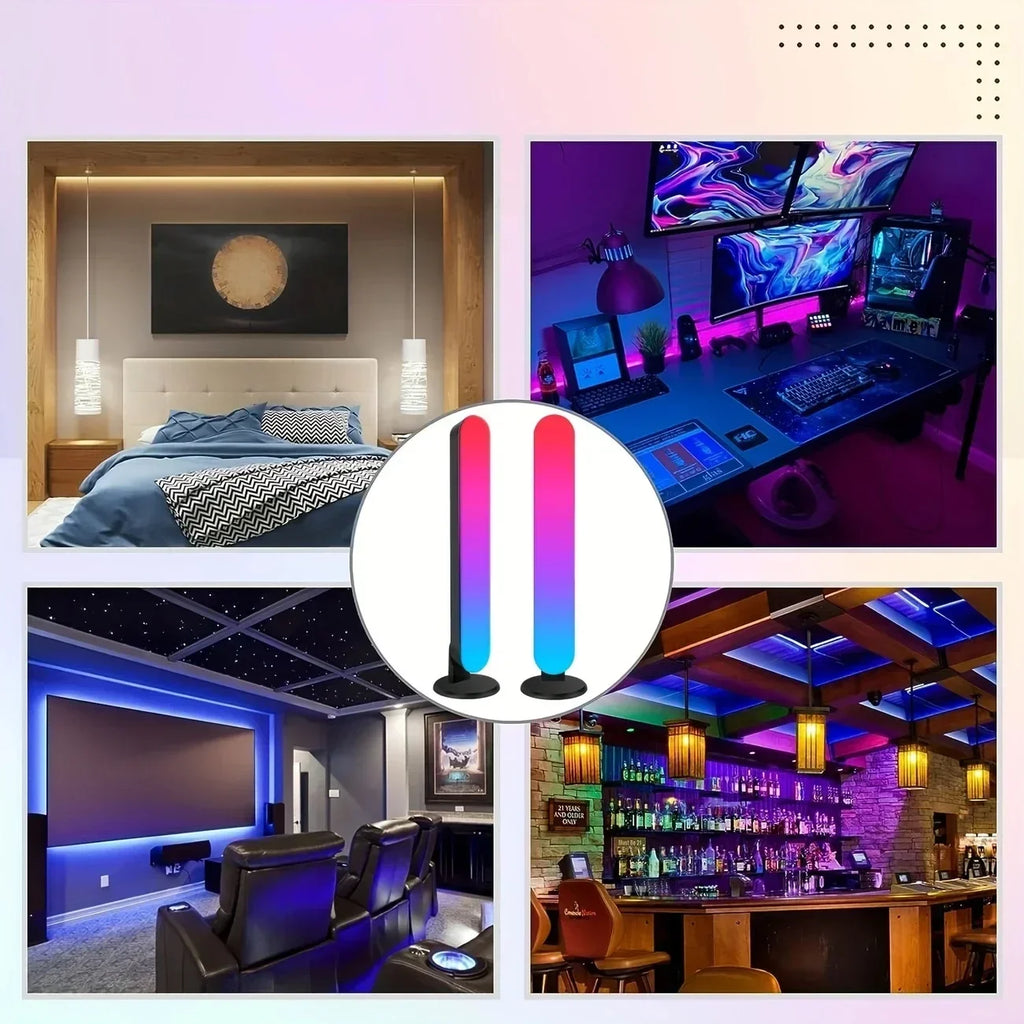 Barra LED RGB a ritmo musicale ricaricabile USB per scrivania e Natale