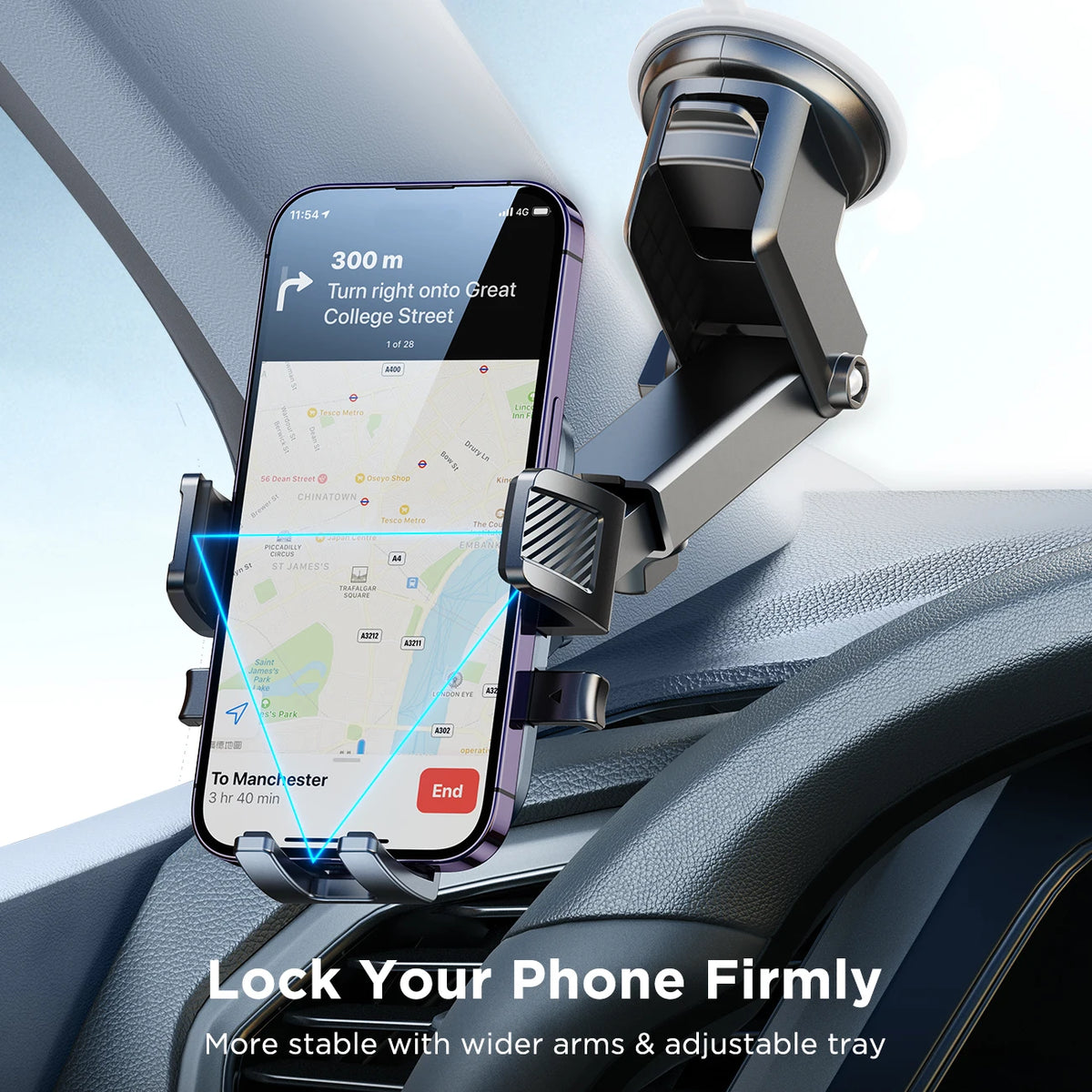 Supporto per telefono auto con ventosa - rotazione 360°, installazione a una…