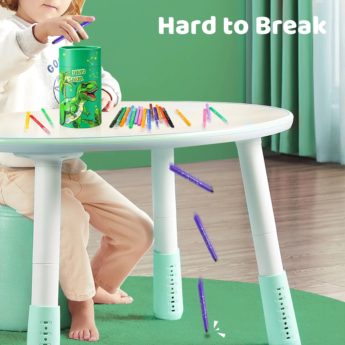 Set di 12 Pastelli Cera Lavabili ed Erasabili per Bambini – Regalo Scuola