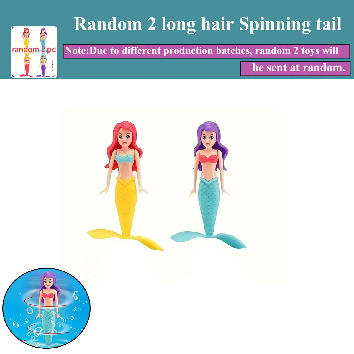 New Mermaid Dive Toys 2/3/4 PCS Colorful Bath Toy Play in Water Pool Float Toys 2 Rising Modes Games for Toddlers Children Gift