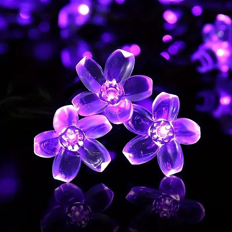 Catena di luci solari a forma di fiori di ciliegio - 5/12/22 m, luce bianca…