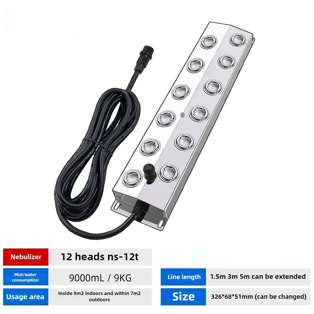 Umidificatore Ultrasonico Industriale 48V con 12 Testine – Nebulizzatore per…