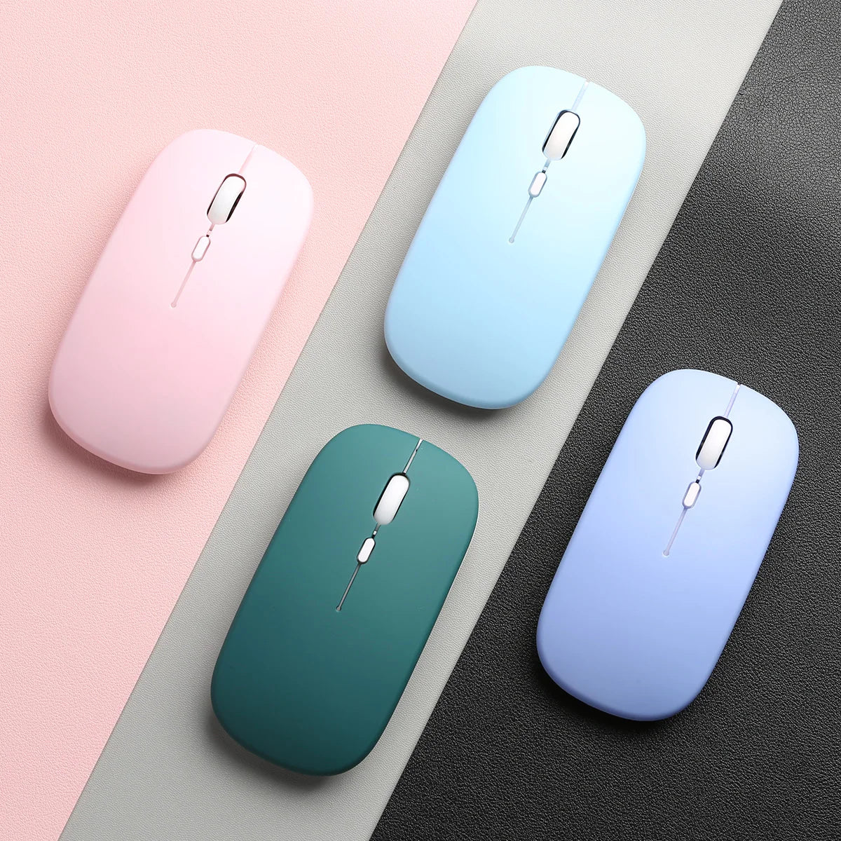 Mouse wireless Bluetooth silenzioso 1600 DPI, 4 tasti, compatibile laptop e…