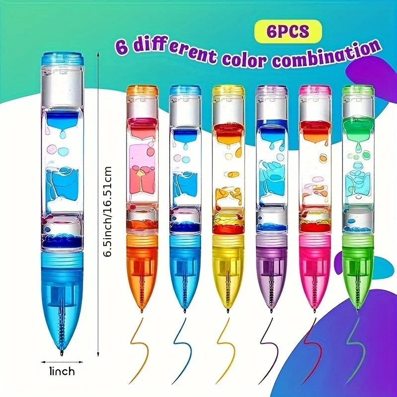 Penna a sfera retrattile Liquid Motion – 6 colori, scrittura fluida e…