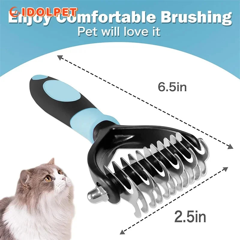 Spazzola Professionale 2 in 1 per Dematting e Deshedding per Cani e Gatti