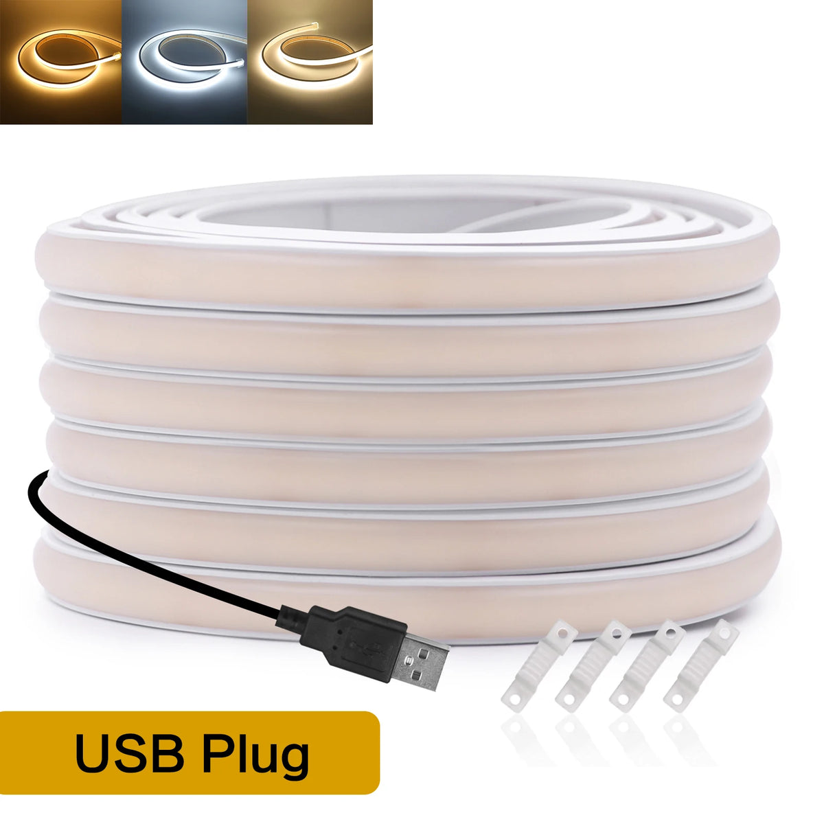 Striscia LED Neon COB 5V dimmerabile, 320 LED/m, waterproof IP68, luce…