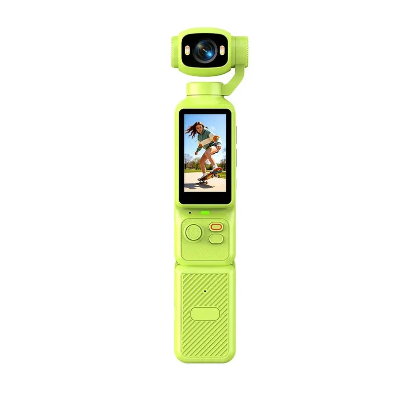Action Camera 4K tascabile con stabilizzazione a 3 assi e schermo girevole 180°