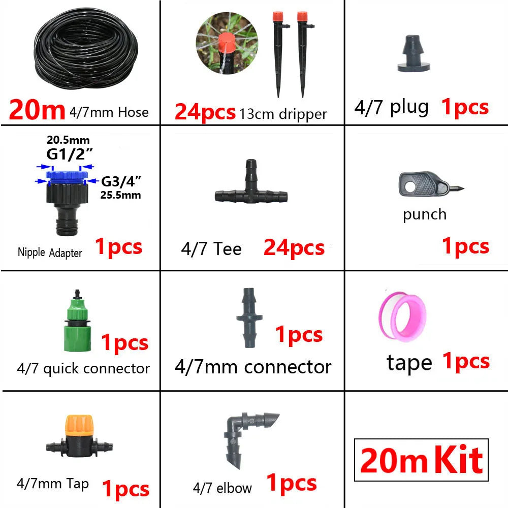 Kit Irrigazione a Goccia 13 cm – Sistema Regolabile per Giardino e Vasi