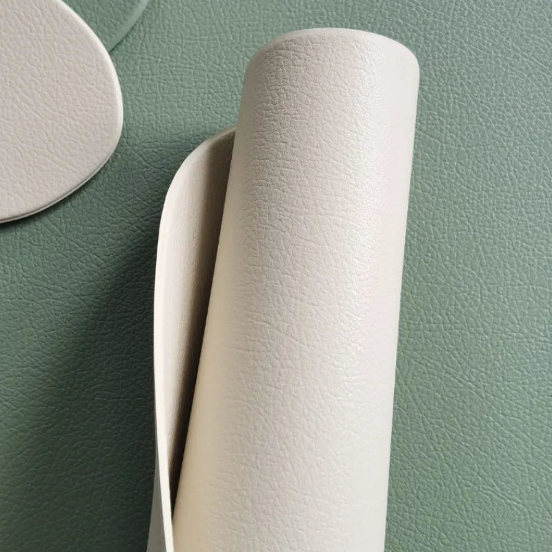 Set 2 tovagliette rotonde in eco-poliestere verde – lavabili, antiscivolo