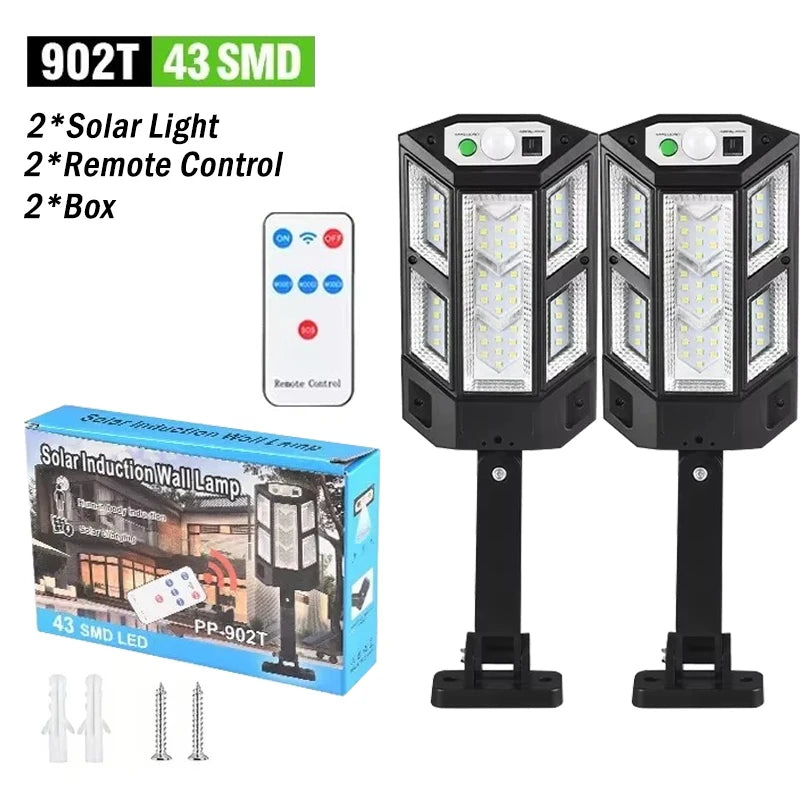 Lampada da Giardino Solare 30.000 lm con Sensore di Movimento, 3 Modalità, IP65