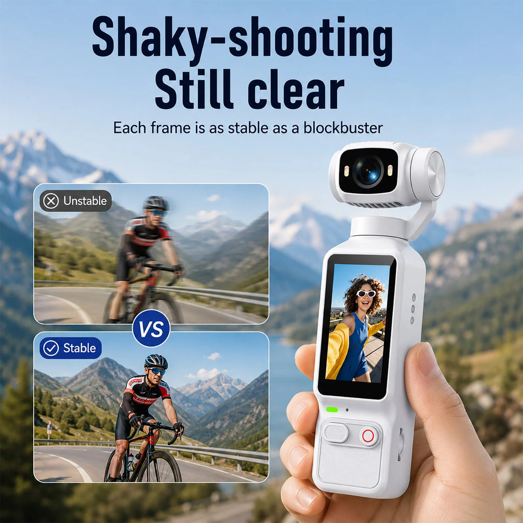 Action Camera 4K Rotante 180° con Schermo 1.97" e Batteria 1800mAh