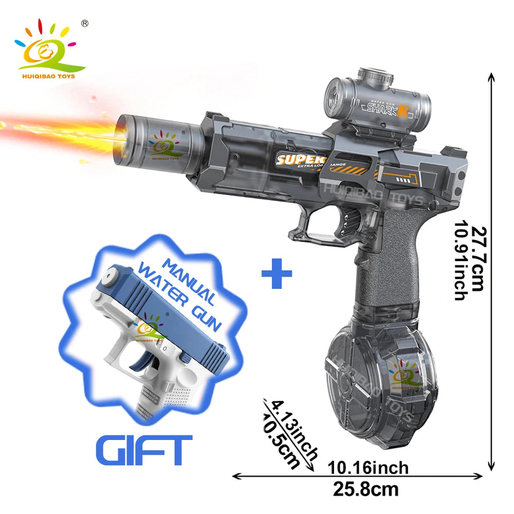 Pistola d'Acqua Elettrica con Scatto Automatico, LED e Ricarica Type‑C – 8 m