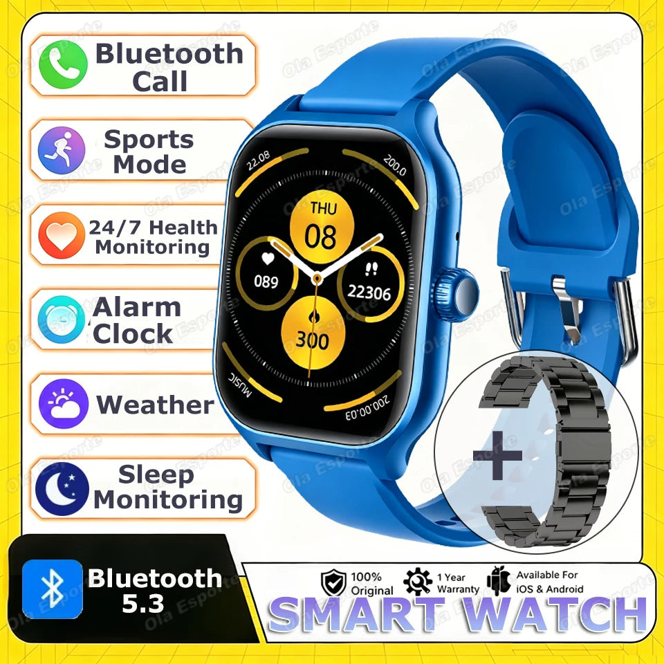 Smartwatch 2026 con ECG, Monitor Cardio, Oxygen, GPS e Chiamate Bluetooth