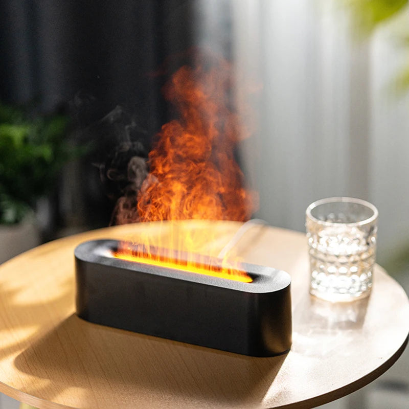 Diffusore Aromaterapico a Flamme Realistiche 150 ml USB – Umidificatore con Luci