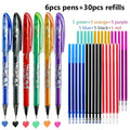 Set da 36 penne gel cancellabili 6 colori per scuola e ufficio