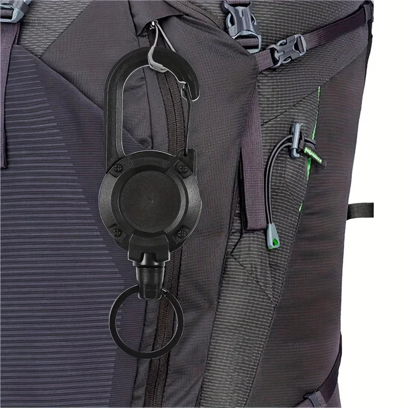 1/2/4 pcs Extendable Retractable Keychain Badge Reel with Heavy‑Duty Clip and Carabiner – Ideal for Men’s Outdoor Bags
