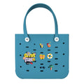 L Large Beach Bag EVA Rubber Waterproof Beach Travel Picnic Storage Basket Women's Shopping Handbag Hemp Bag Jelly Tote Bag