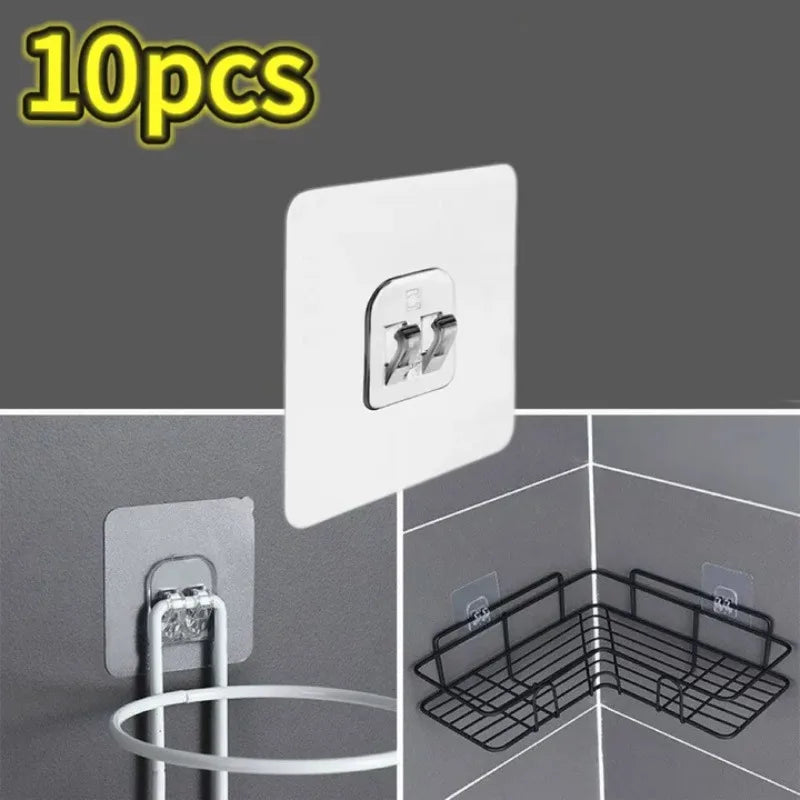 Ganci adesivi trasparenti per cucina e bagno – capacità 2 kg, senza fori