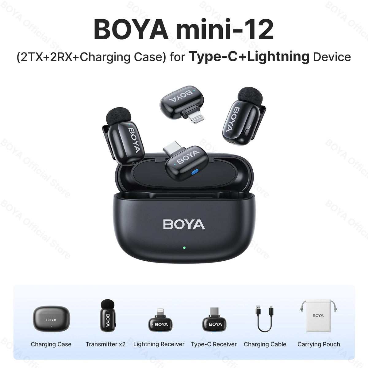Microfono Lavalier Wireless 2.4 GHz per iPhone, iPad e Android Type‑C