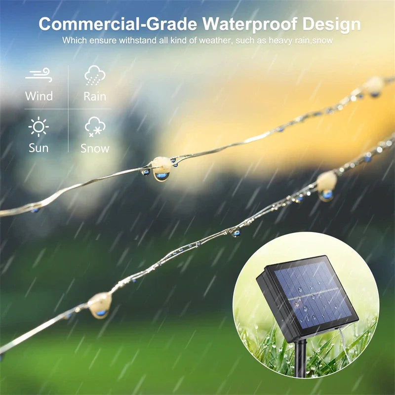 Luci a LED solari a catena per esterni – Ghirlanda impermeabile per giardino,…