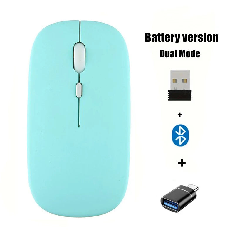 Mouse wireless 2.4 GHz e Bluetooth dual mode, mini ed ergonomico, 1600 DPI