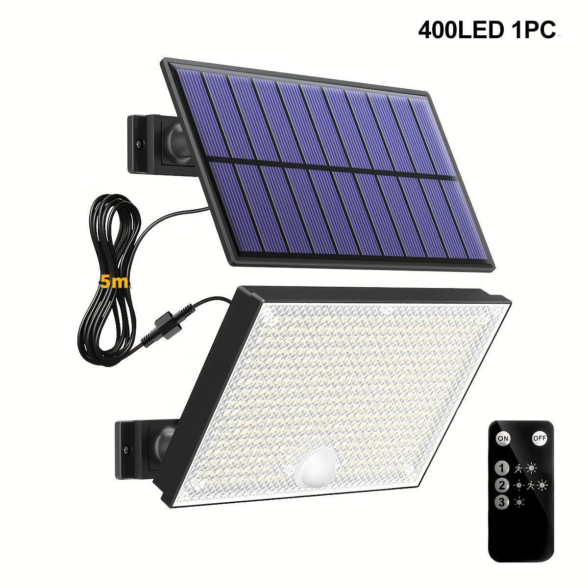 Lampada da Giardino Solare a LED con Sensore di Movimento IP65 – 400 LED, 5 m