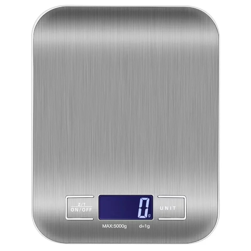 Bilancia da cucina digitale 5 kg/1 g, LCD retroilluminato, acciaio inox,…