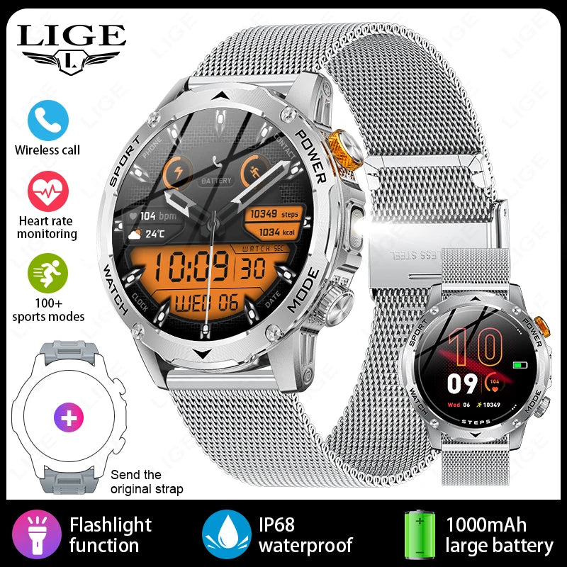 Smartwatch sportivo con batteria da 1000 mAh, impermeabile IP68, Bluetooth 5.2…