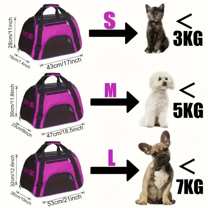 Borsa trasportabile pieghevole per cani e gatti, rete traspirante con chiusura…