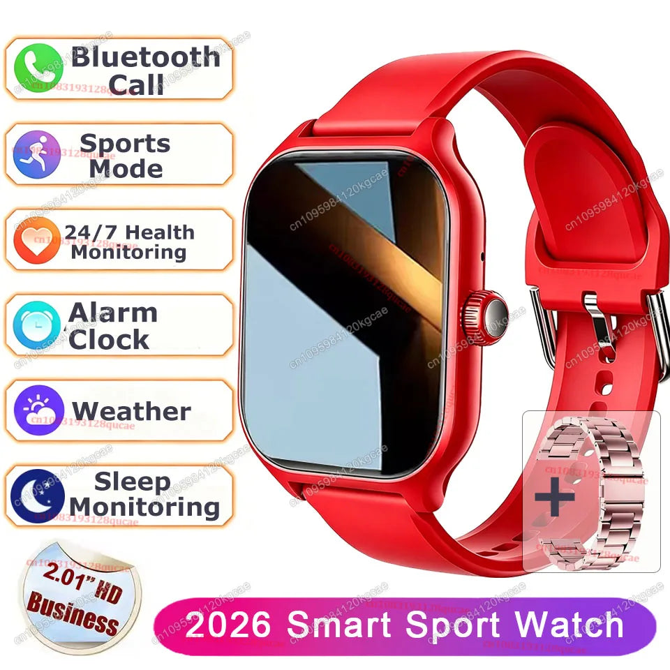 Smartwatch 2.01'' Waterproof Fitness con Monitor Cardiaco e Chiamate