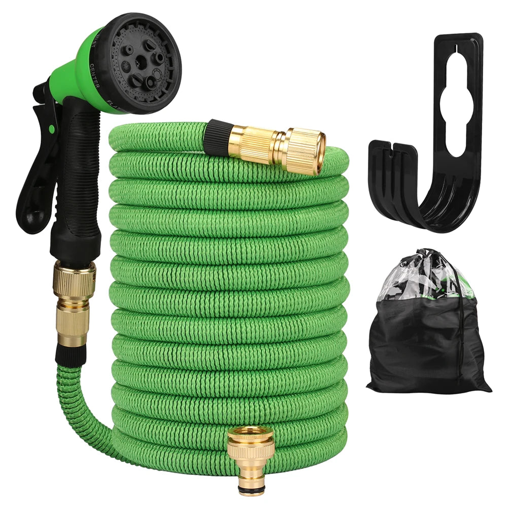 Tubo da giardino espandibile con doppio connettore metallico ad alta pressione…