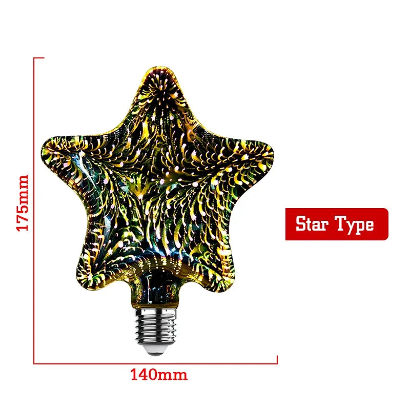 Lampadina LED Edison 3D Colorata E27 4W 360°