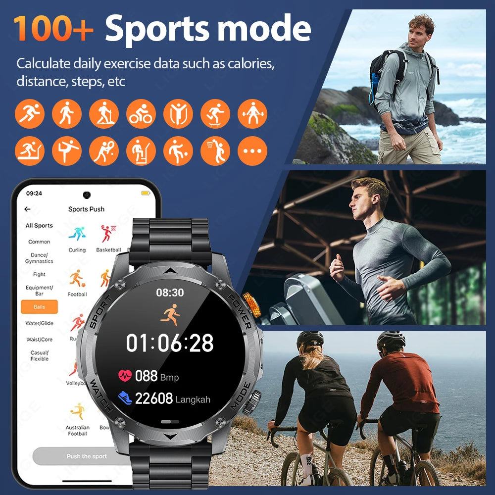 Smartwatch sportivo con batteria da 1000 mAh, impermeabile IP68, Bluetooth 5.2…