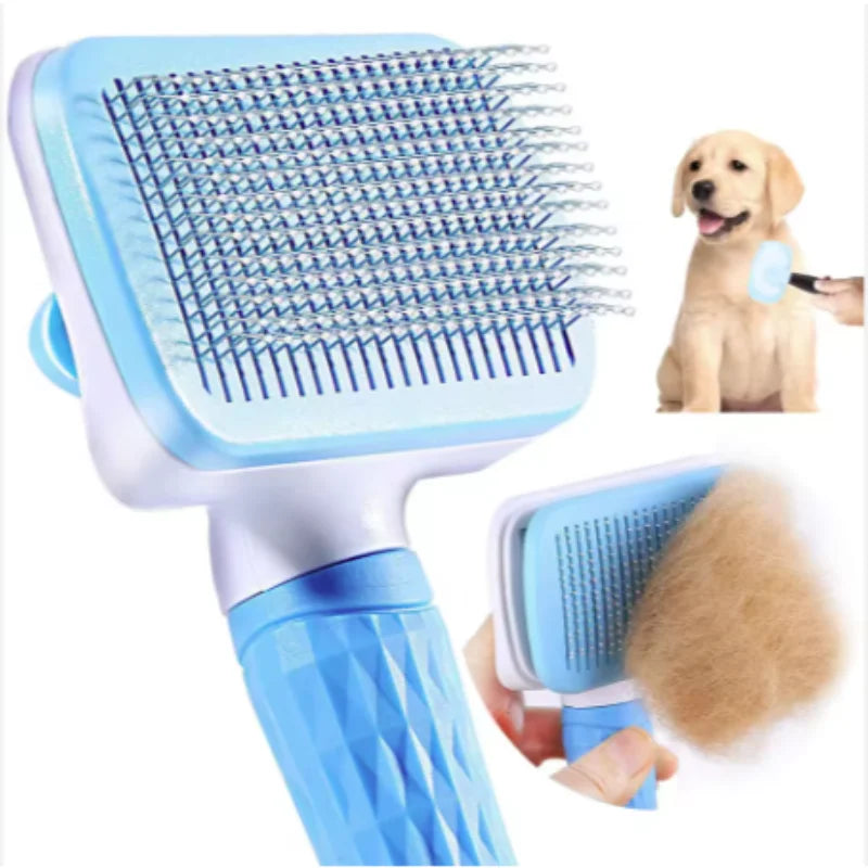 Spazzola per cani e gatti – pettine dematting in plastica blu, grigio o rosa