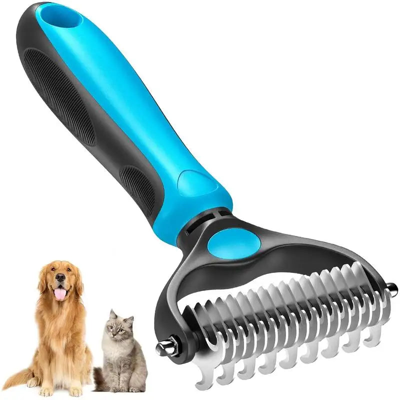 Spazzola 2 in 1 per cani e gatti – Rimuove peli, nodi e sottopelo