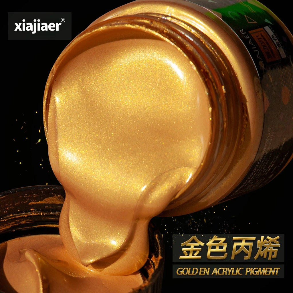 Pigmento acrilico metallico oro, argento e bronzo perlato – 300 ml