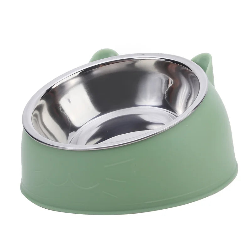 Ciotola inclinata in acciaio inox per gatti e cani – Set 2 ciotole
