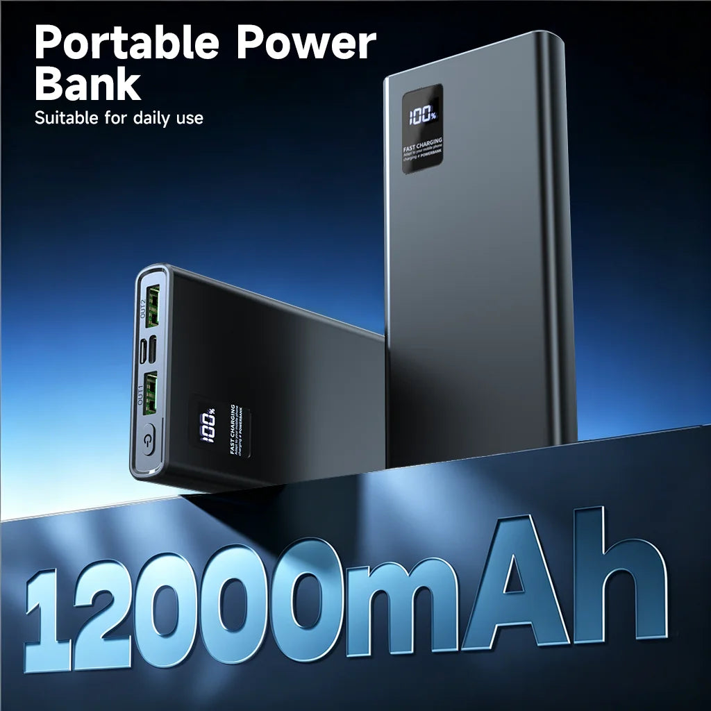 Power Bank 12000 mAh ricarica rapida USB‑C con display digitale – per iPhone 17