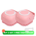 Spazzola Bagno Silicone per Cani e Gatti con Distributore Shampoo