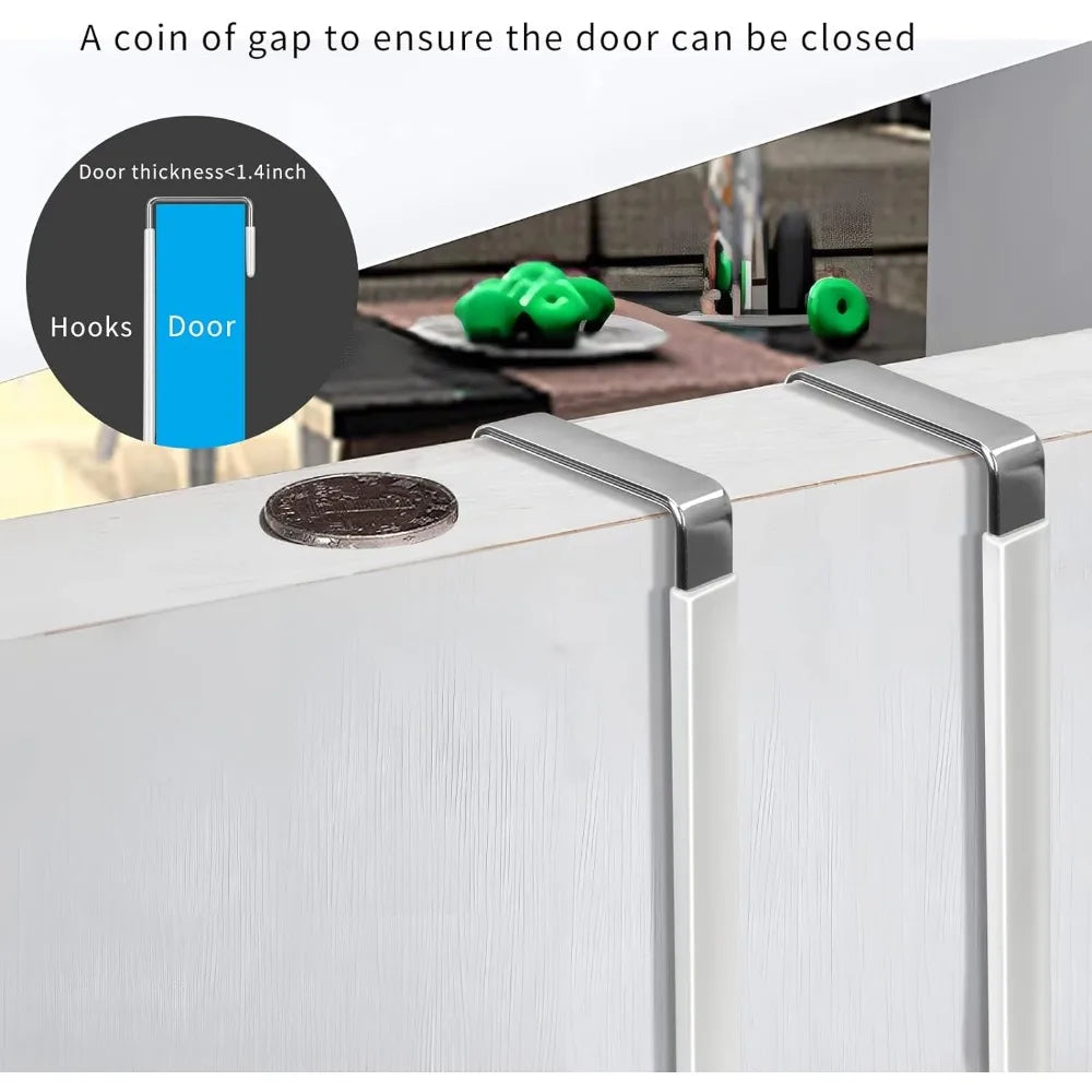 Ganci Porta Porta 4 Pezzi - Organizer Heavy Duty Antiscivolo Antigraffio