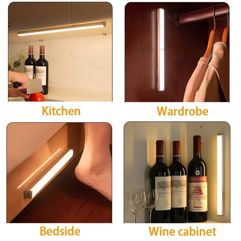 Lampada LED a Sensore di Movimento Ricaricabile, Tipo C, 50 cm, luce notturna…