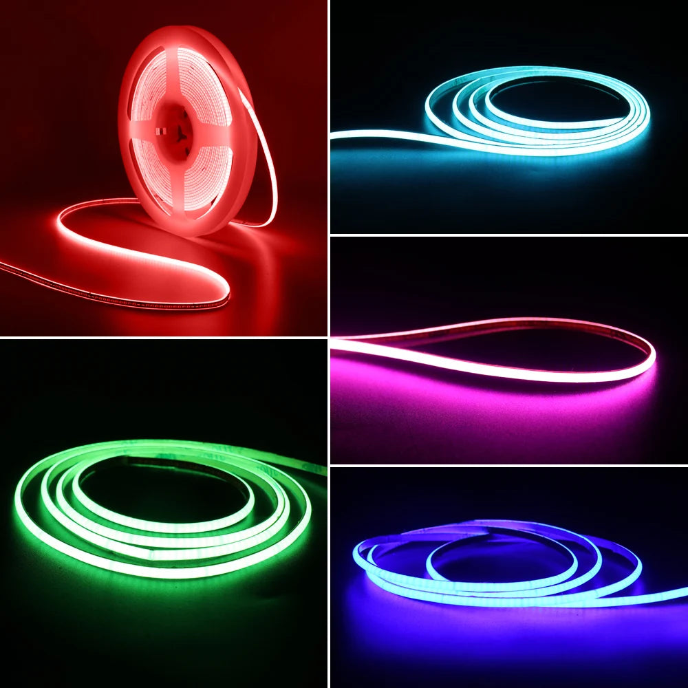 Striscia LED USB 5V COB Multicolore 2,7 mm – 480 LED per PC e Ambienti Interni