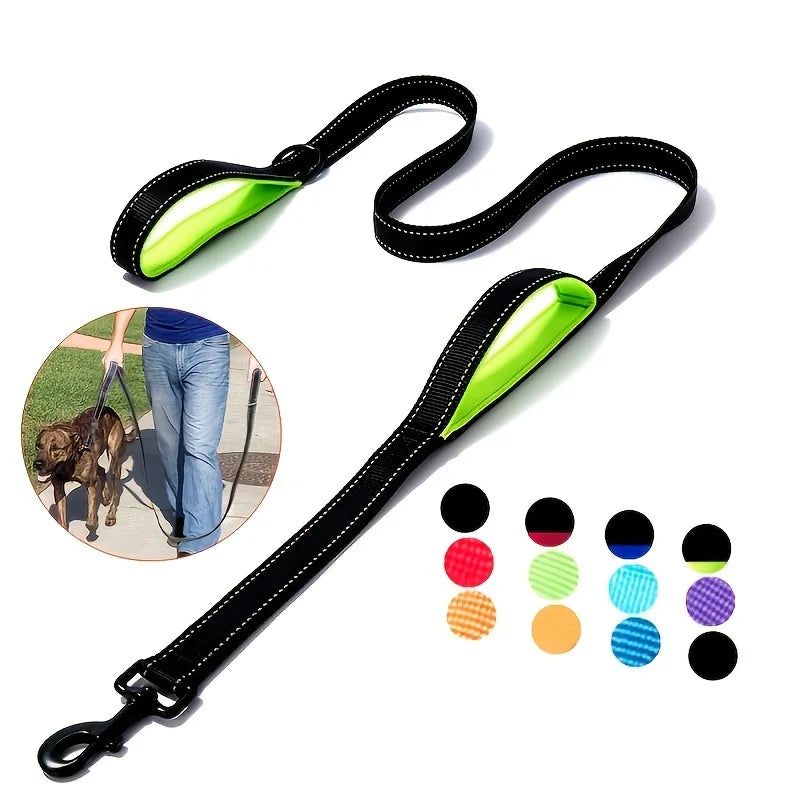 Guida Doppia Padded Nylon Riflettente per Addestramento Cani