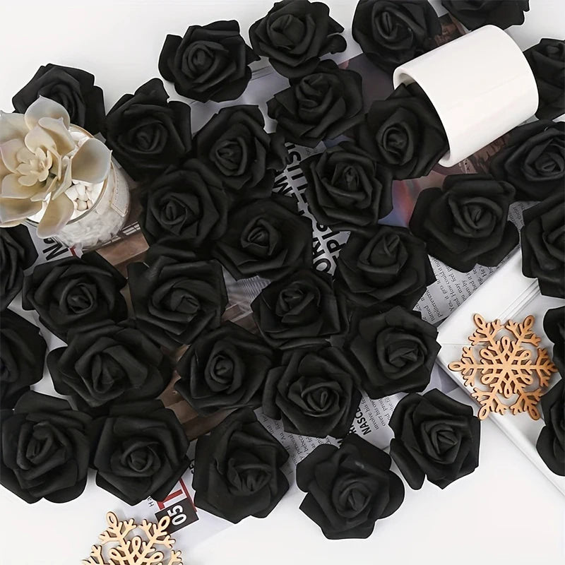 10/20Pcs Artificial Bulk Rose Flowers PE Fake Flower for Home Room Dceor Wedding Party Halloween Thanksgiving Christmas Decor