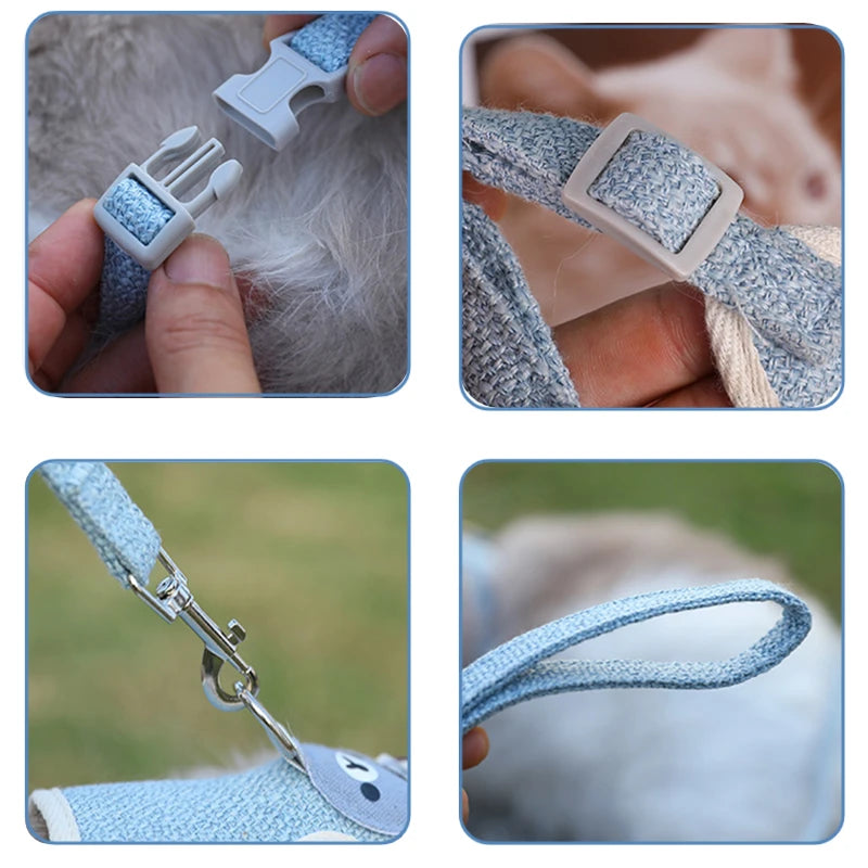 Imbracatura regolabile per cani e gatti con guinzaglio 120 cm – Mesh traspirante
