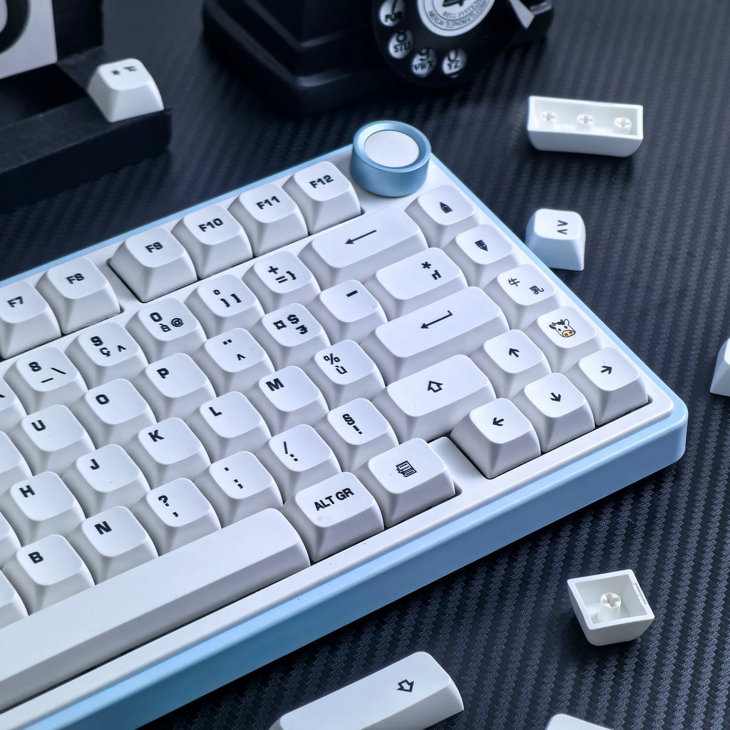 Keycaps meccaniche XDA PBT bianco tema mucca per switch MX