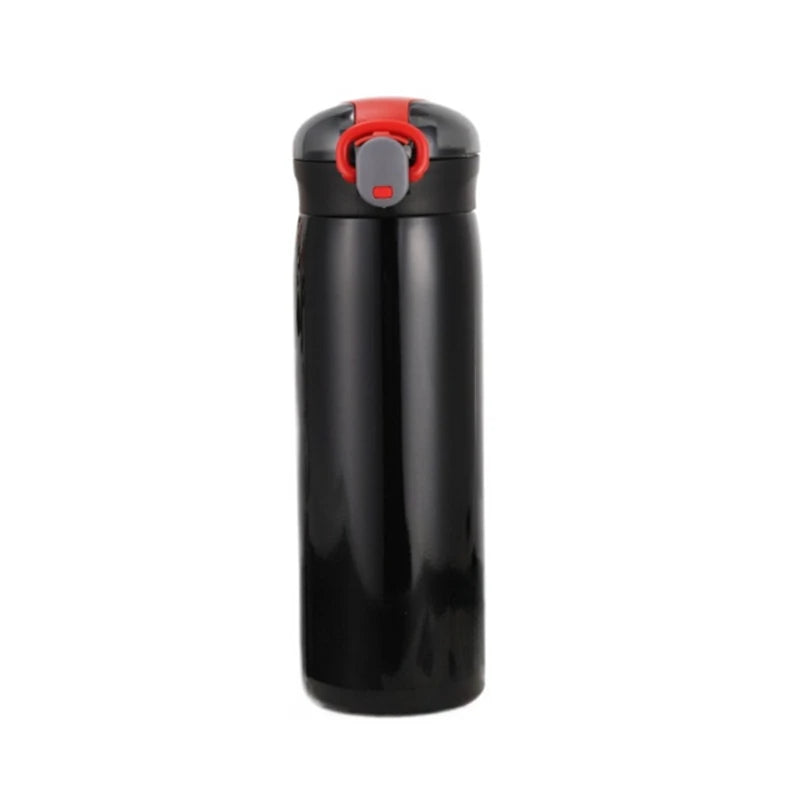 Bottiglia termica inox doppia parete 320/460 ml, anti‑perdita con cannuccia